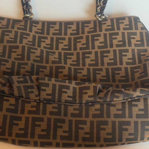 Fendi Brown FF Zucca Logo Shoulder Bag - Picture 7 of 10
